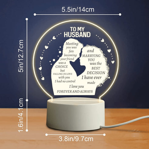 Personalized Night Light Perfect Gifts for Husband from Wife